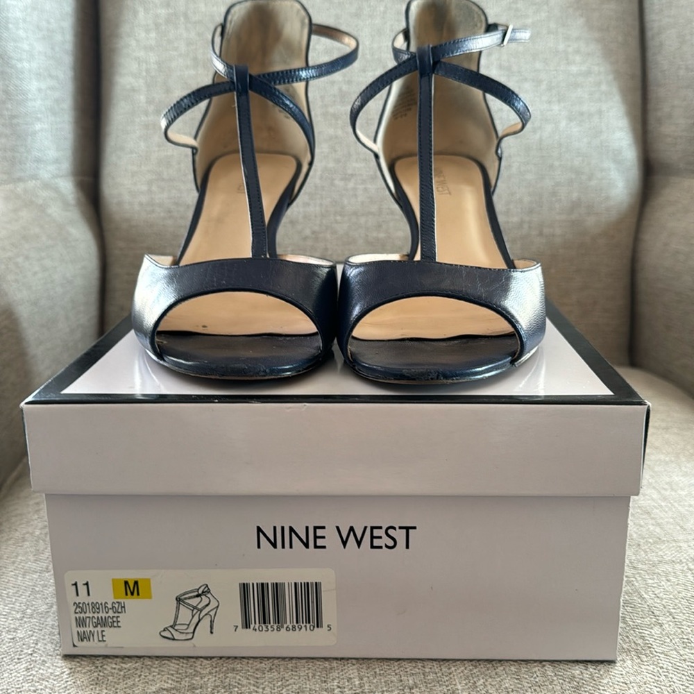 Blue 2” heel with ankle strap  used